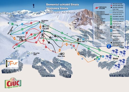 Harta domeniul schiabil Sinaia